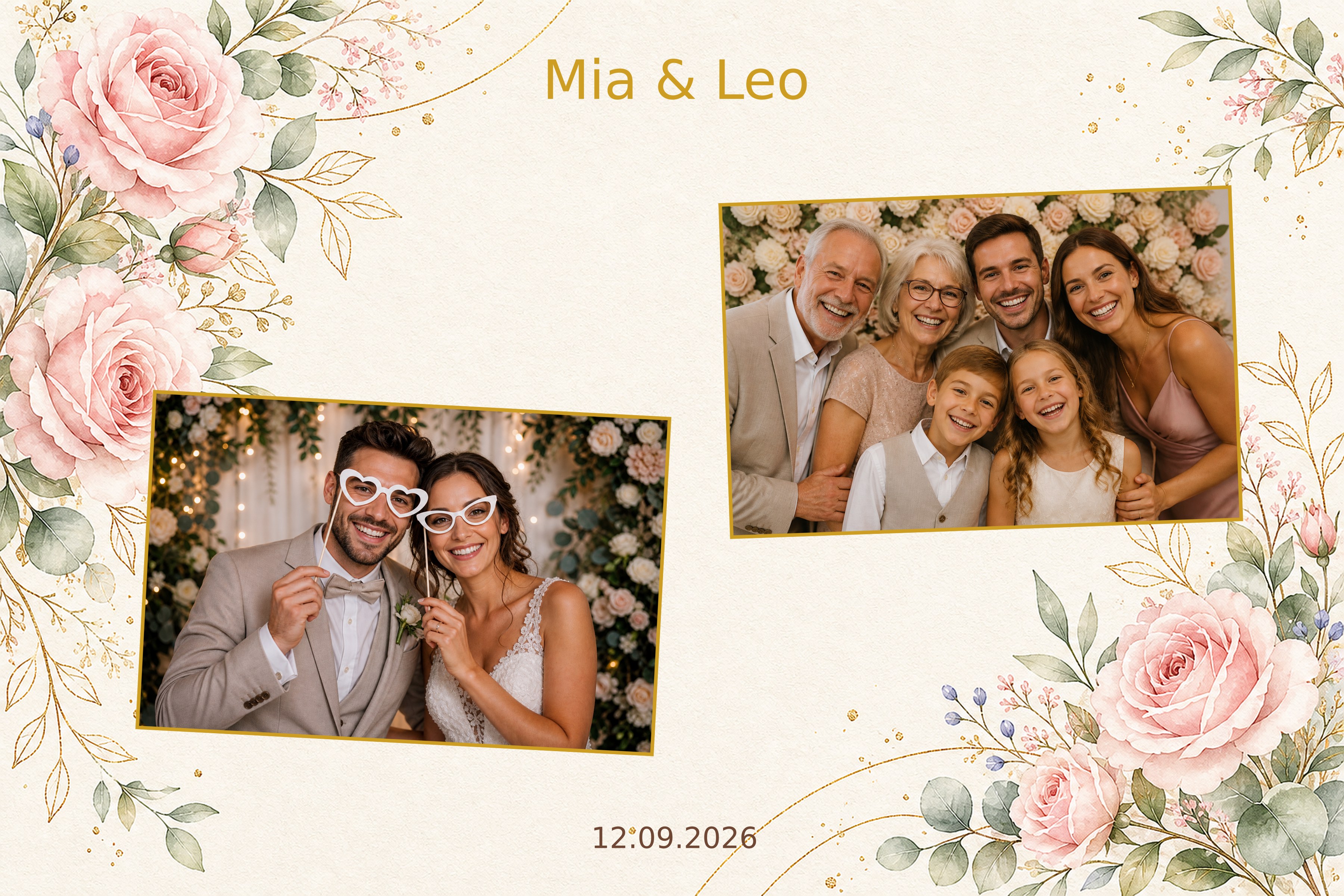 Layoutvorlage Blush Duo aus der FotoboxSuite Studio App