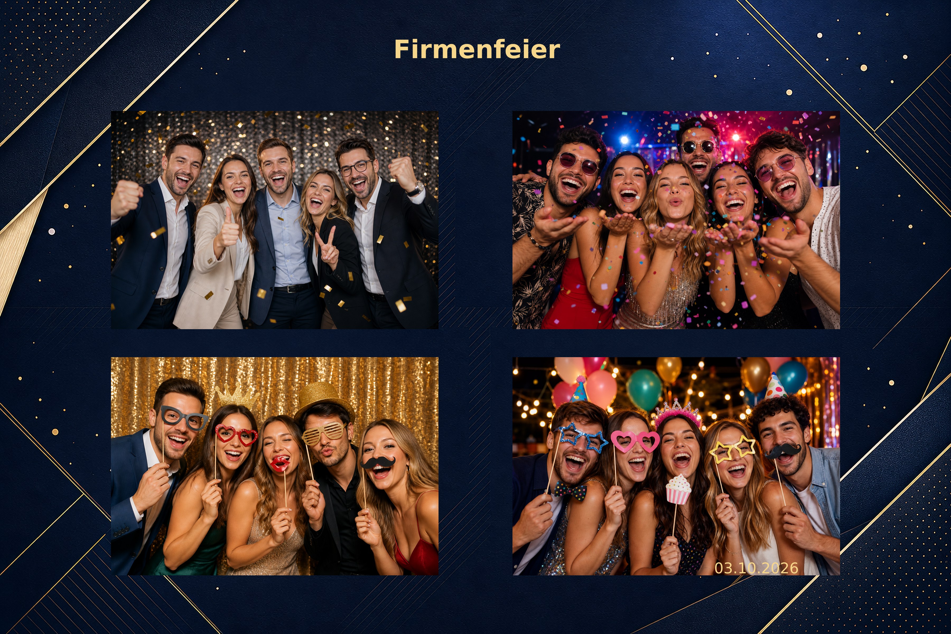 Layoutvorlage Corporate Navy aus der FotoboxSuite Studio App